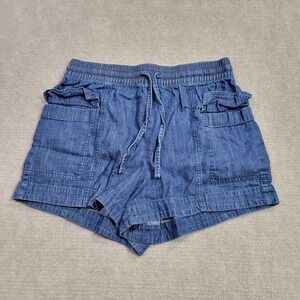 Free Assemble Cargo Shorts Womens‎ Medium Blue Denim Drawstring Summer Casual